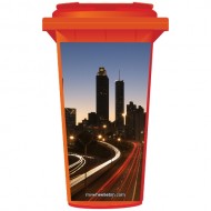 Big City At Night Wheelie Bin Sticker Panel